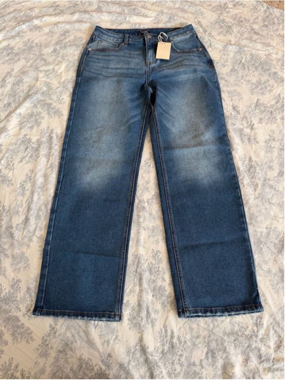 Flamingals Mid Rise Straight Leg Jeans for Women L